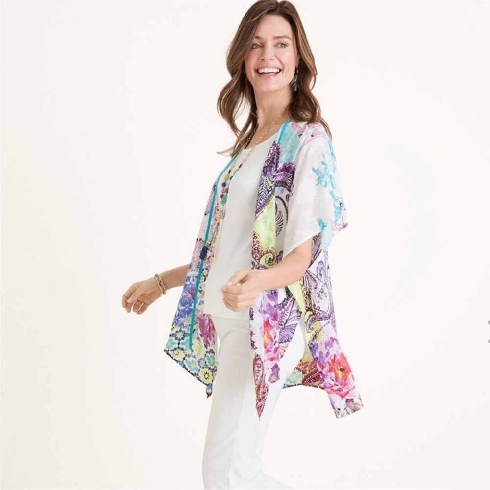Nwt Chico’s Patchwork Ruana Wrap